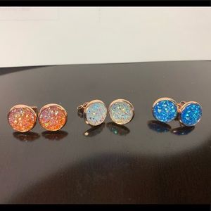 10 mm druzy earrings